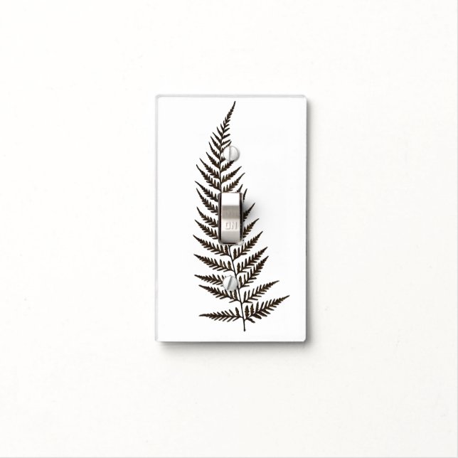 Choose Any Color Pressed Fern Leaf Light Switch Cover (In Situ)