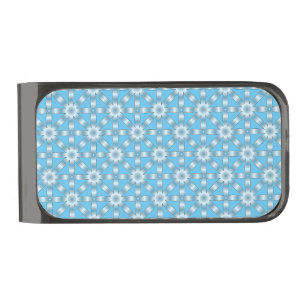 Choose Any Color Repeated Star Pattern Gunmetal Finish Money Clip