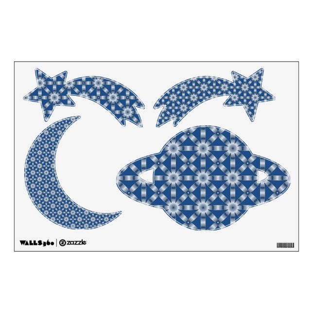 Choose Any Color Repeated Star Pattern Wall Sticker (Front)