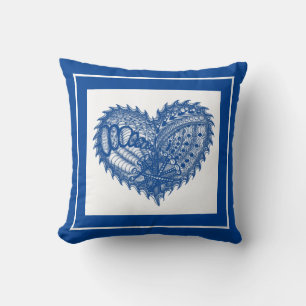 Choose Any Color Spiked Edge Decorative Heart Throw Pillow