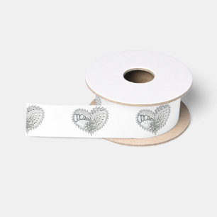 Choose Any Color Spiky Edgy Fire Love Heart Satin Ribbon
