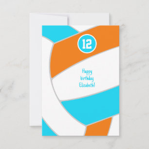 choose ANY colors volleyball birthday or congrats Card