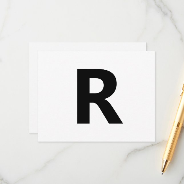 Choose Any Letter | Font: Open Sans Condensed Bold Enclosure Card (Front/Back In Situ)