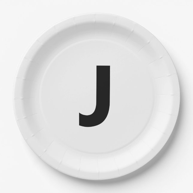 Choose Any Letter | Font: Open Sans Condensed Bold Paper Plates (Front)