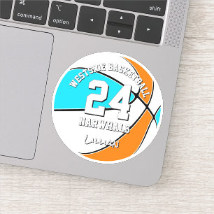 choose ANY team colors athlete name basketball Sticker