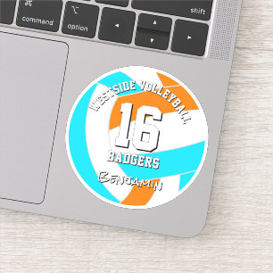 choose ANY team colors athlete name volleyball Sticker
