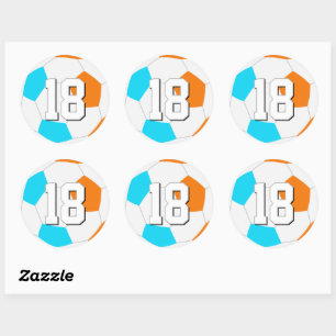 choose ANY team colors boys girls soccer Classic Round Sticker