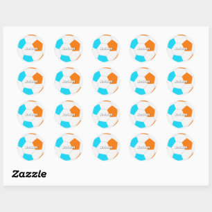 choose ANY team colors boys girls soccer Classic Round Sticker