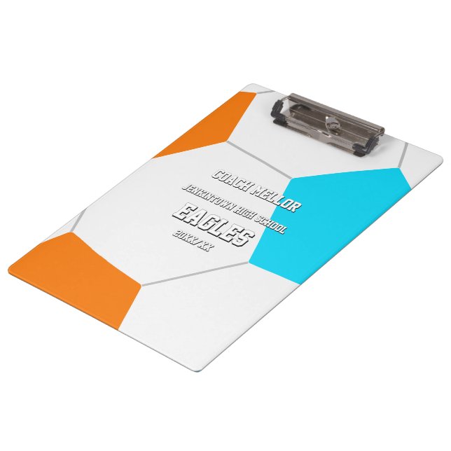 choose ANY team colors soccer coach team name Clipboard (Angled)