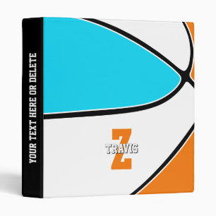 choose ANY team colors sports kids basketball 3 Ring Binder