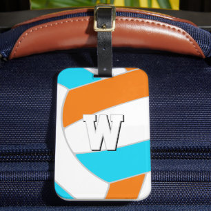 choose ANY team colors volleyball player monogram Luggage Tag