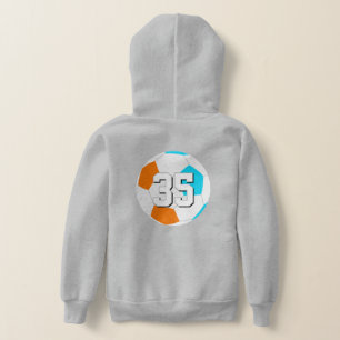 Choose ANY team colors w jersey number soccer Hoodie