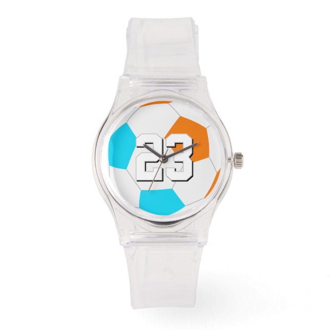 choose ANY team colors w jersey number soccer Watch (Front)