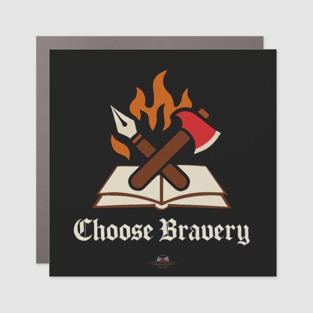 "Choose Bravery" Espresso Mug Car Magnet (Front)