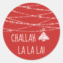 Choose Color Challah La La La Christmas Hanukkah Classic Round Sticker
