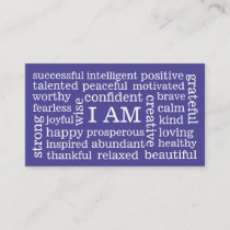 Choose Color Daily Positive Affirmations I AM Business Card