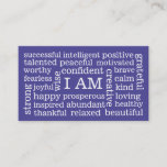 Choose Color Daily Positive Affirmations I Am Business Card at Zazzle