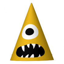 Choose Color Kids Silly Monster Face Yellow Party Party Hat