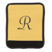 CHOOSE COLOR Monogram Luggage Handle Wrap Gold/Blk (Front)