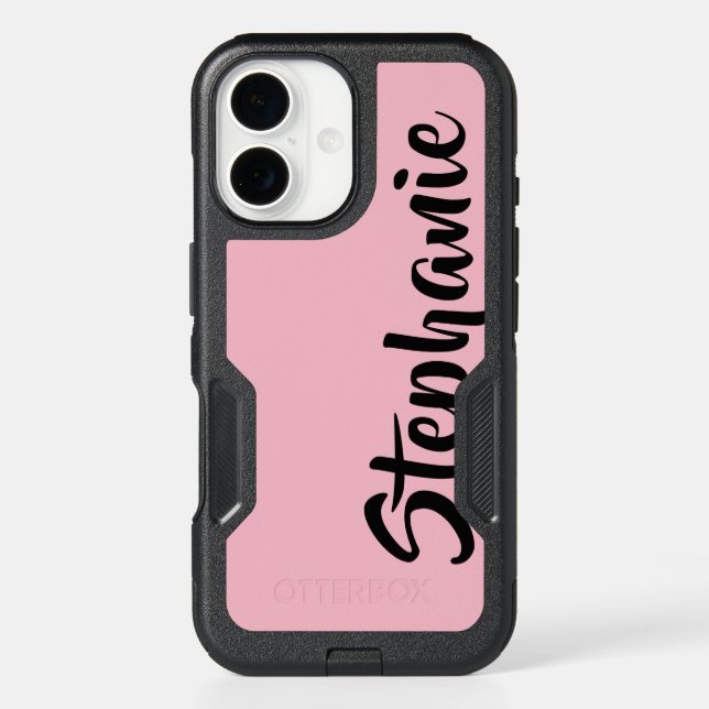 Choose Color Otterbox Pink with Name iPhone Case (Back)