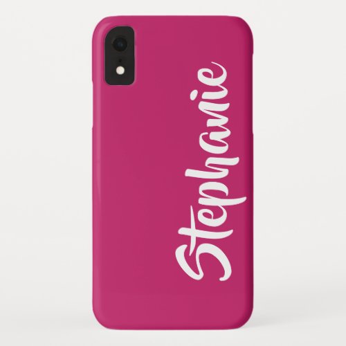 Choose Color Personalized Name Hot Pink iPhone XR Case