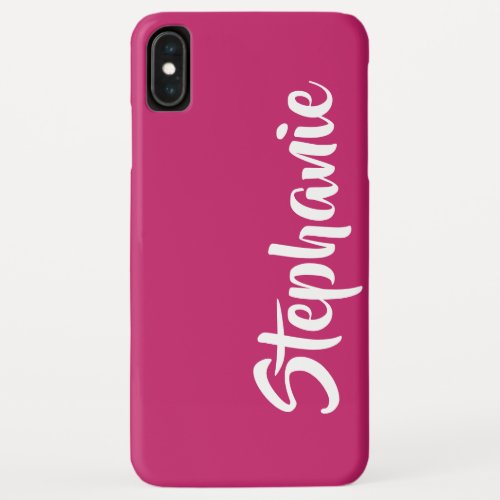 Choose Color Personalized Name Minimalist Pink iPhone XS Max Case