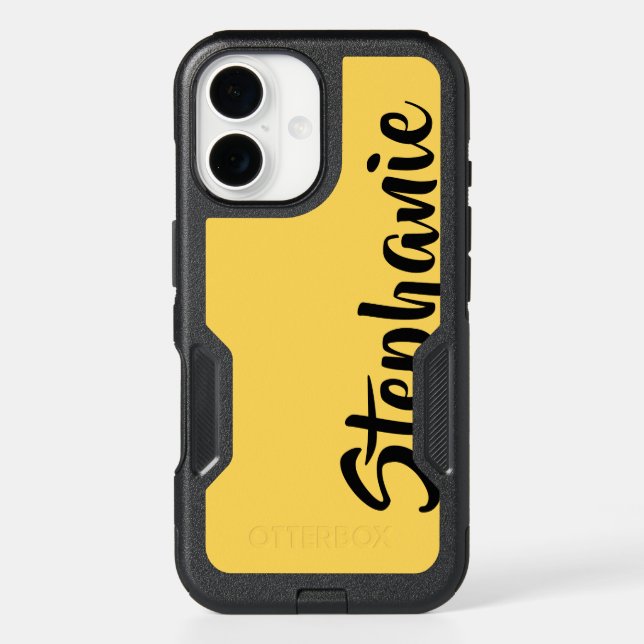 Choose Color Personalized Name Otterbox Yellow Otterbox iPhone Case (Back)