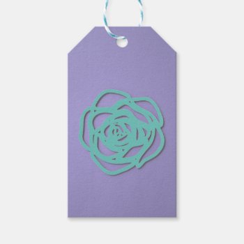 Choose Color Rose On Purple Gift Tags by BuzBuzBuz at Zazzle