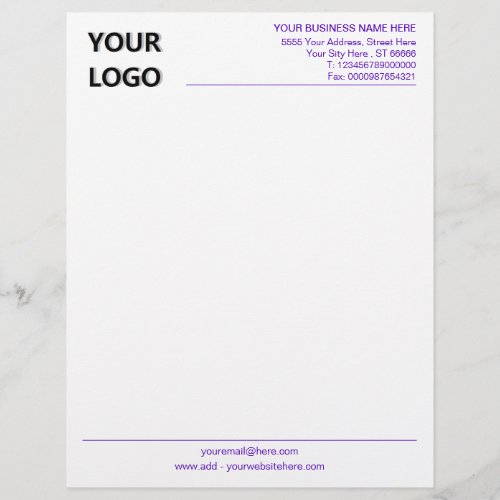 Choose Colors Business Office Letterhead with Logo