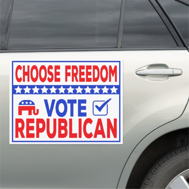 Choose Freedom Vote Republican,Vote Red Election Car Magnet (In Situ)