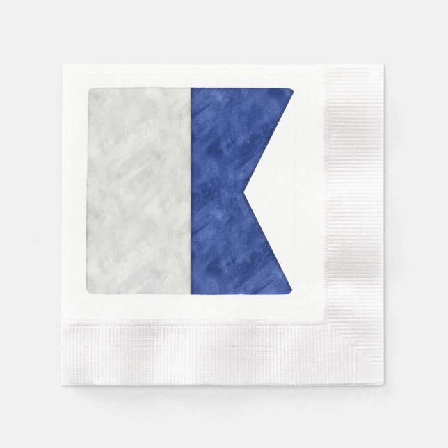 Choose from 26 Watercolor Nautical Maritime Flags Napkins (Front)