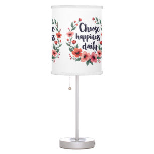 Choose Happiness Daily Floral Wreath Table Lamp