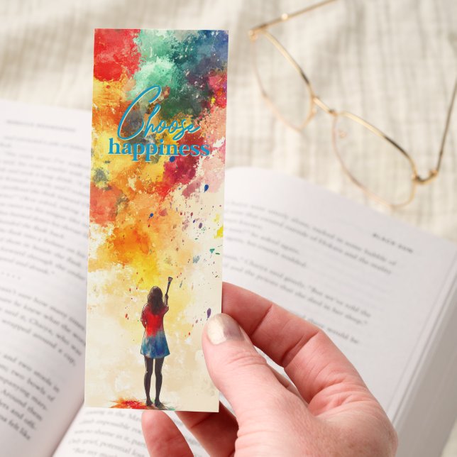 Choose Happiness Motivational Bookmark (Hand)