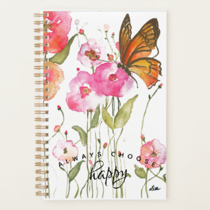 Choose Happy Butterfly Garden Spiral Planner