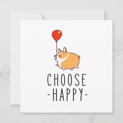 Choose Happy Corgi Lover Gift Dog Quote Corgi Mom Holiday Card