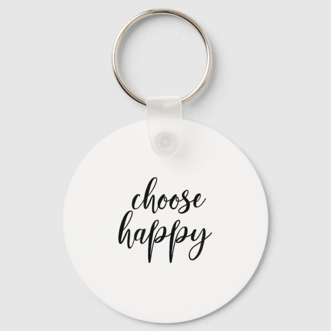 Choose Happy - For Women &amp; Men, Motivational Q Keychain (Front)