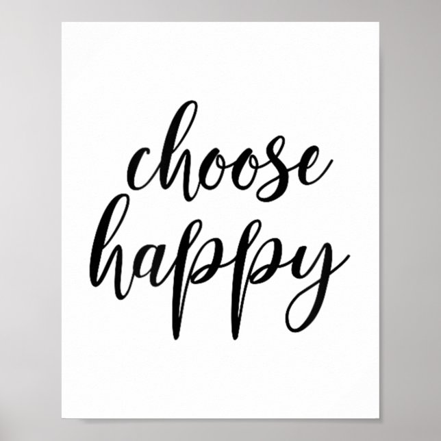 Choose Happy - For Women &amp; Men, Motivational Q Poster (Front)