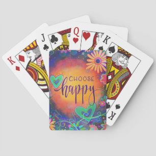 Choose Happy Fun Colorful Whimsical Poker Cards