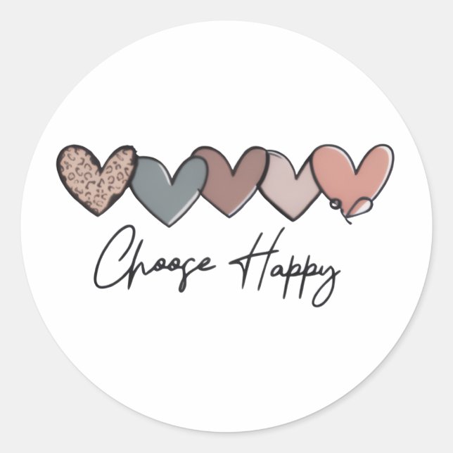 Choose Happy Heart Sticker / Roll Sticker (Front)