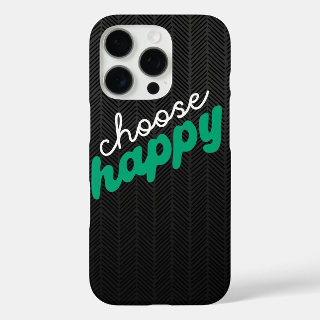 Choose Happy Modern Black Pattern iPhone Case (Back)