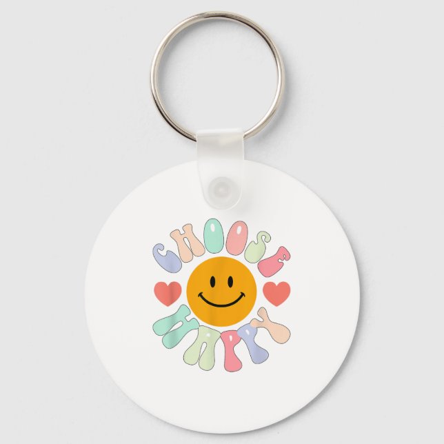 Choose Happy Motivational Insrational Sitive  Keychain (Front)
