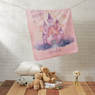 Choose Happy Palace on the Pink Cloud Baby Blanket