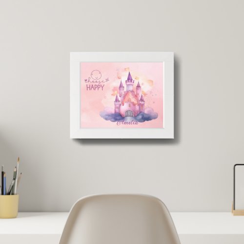 Choose Happy Palace on the Pink Cloud Personalized Framed Art