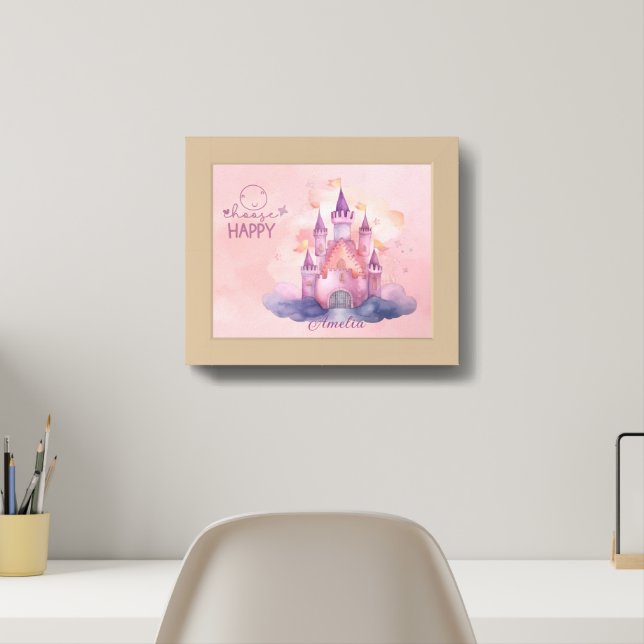 Choose Happy Palace on the Pink Cloud Personalized Framed Art (Home Office)
