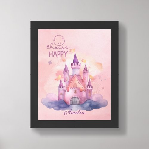 Choose Happy Palace on the Pink Cloud Personalized Framed Art