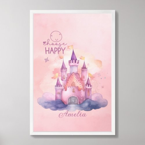 Choose Happy Palace on the Pink Cloud Personalized Framed Art