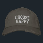 Choose Happy Positive Mindset Motivational Quote Embroidered Baseball Cap<br><div class="desc">Spread positivity wherever you go with this ‘Choose Happy’ design featuring a bold, distressed typography style. Perfect for those who love uplifting messages, mindfulness, and a casual yet stylish look. A great choice for everyday wear, self-care advocates, or as a thoughtful gift for anyone who believes in the power of...</div>