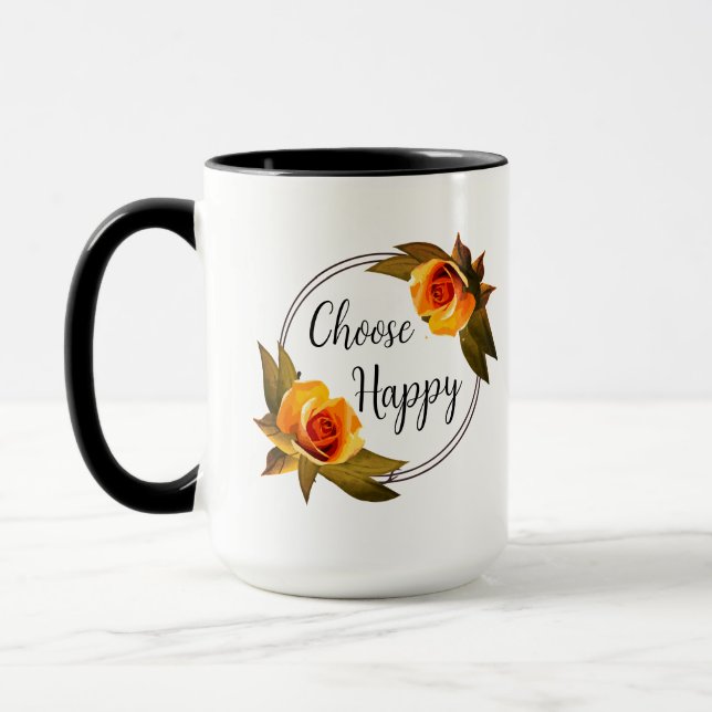 Choose Happy, quote Mug (Left)