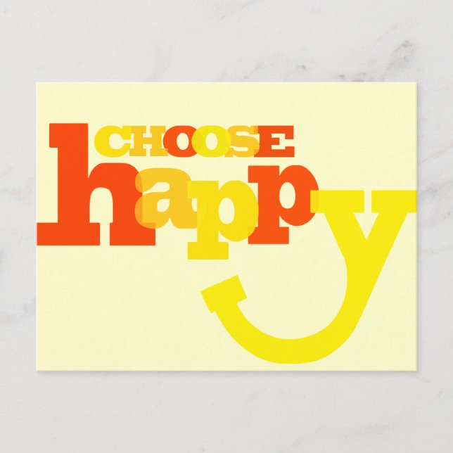 Choose happy quote postcard (Front)