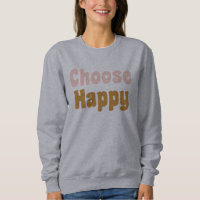 Choose Happy Retro Lettering in Blush and Mustard 